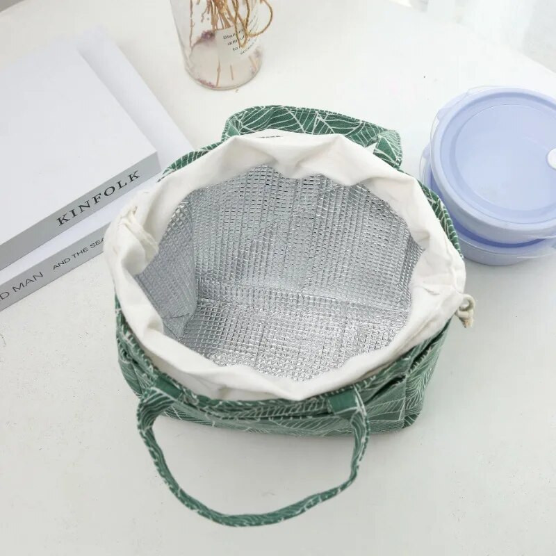 Τσάντα μεσημεριανού γεύματος με μόνωση από καμβά Τσάντα χειρός Φορητό για πικ-νικ Εξωτερικό δοχείο φαγητού σχολείου Φρέσκια φύλαξη τροφίμων Τσάντα αποθήκευσης