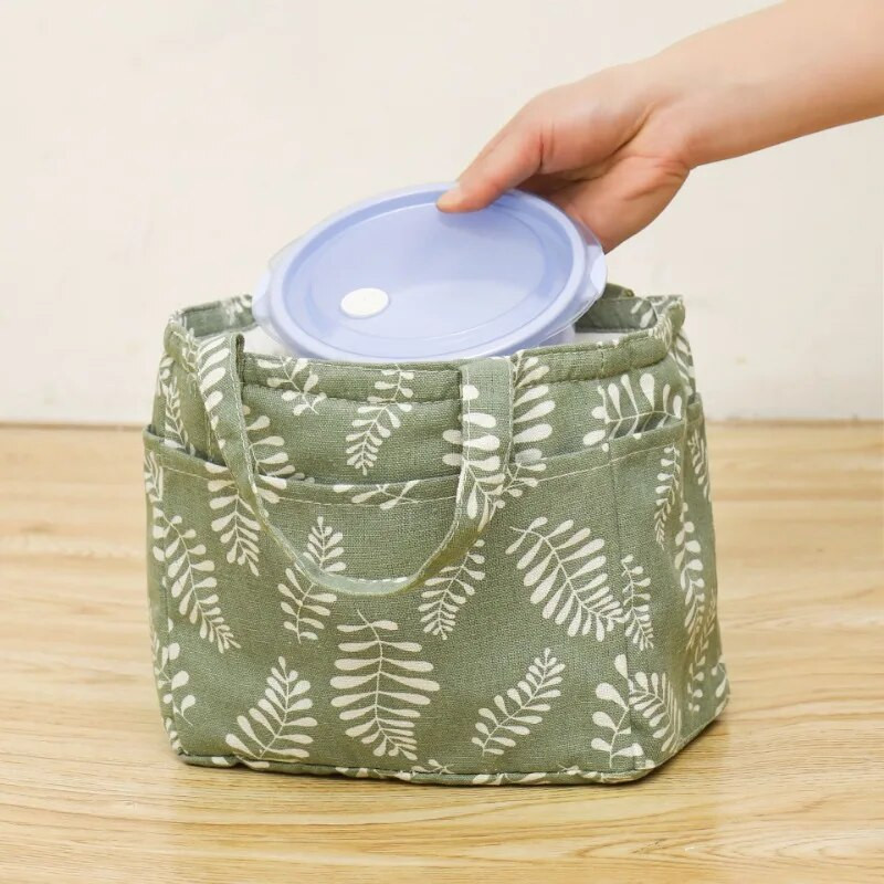 Τσάντα μεσημεριανού γεύματος με μόνωση από καμβά Τσάντα χειρός Φορητό για πικ-νικ Εξωτερικό δοχείο φαγητού σχολείου Φρέσκια φύλαξη τροφίμων Τσάντα αποθήκευσης