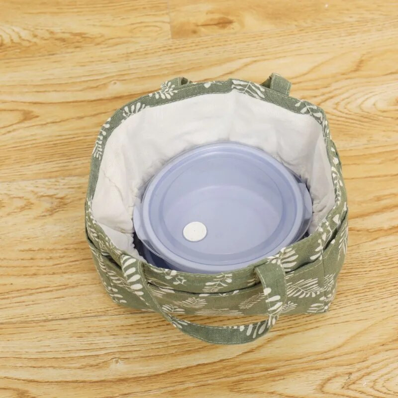 Τσάντα μεσημεριανού γεύματος με μόνωση από καμβά Τσάντα χειρός Φορητό για πικ-νικ Εξωτερικό δοχείο φαγητού σχολείου Φρέσκια φύλαξη τροφίμων Τσάντα αποθήκευσης