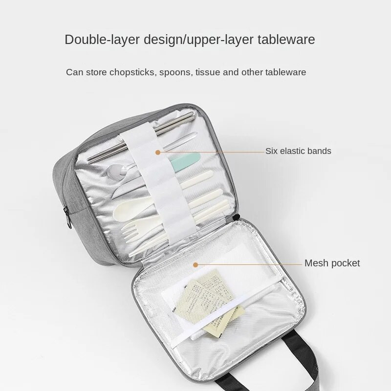 Necaurlaidīgs darbam Pārnēsājams pārtikas uzglabāšanas saldējams aukstuma maiss pusdienu kaste pusdienu soma izolēta pusdienu soma