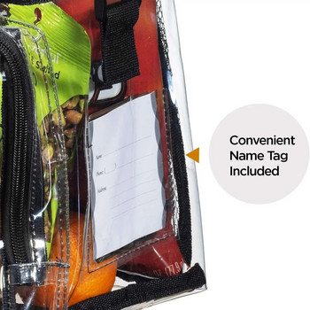 Διασυνοριακή τσάντα μεσημεριανού φαγητού από PVC Διαφανής τσάντα με ρυθμιζόμενο λουράκι μπροστινή θήκη αποθήκευσης διχτυωτή τσέπη μεσημεριανό τσάντα άγριας φύσης