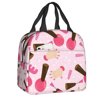 Modes nagu lakas izolēti pusdienu maisiņi darbam skolas pirkstu nagiem manikīram Tech Resuable Cooler Thermal Bento Box sievietēm
