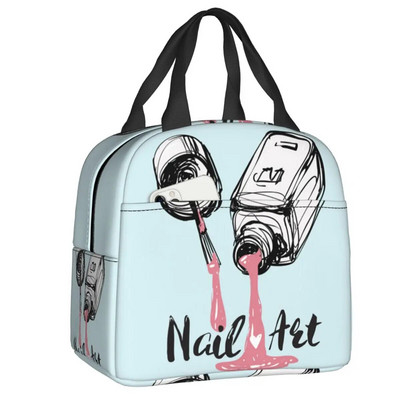 Modes nagu lakas izolēti pusdienu maisiņi darbam skolas pirkstu nagiem manikīram Tech Resuable Cooler Thermal Bento Box sievietēm