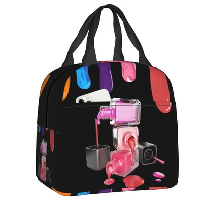 Modes nagu lakas izolēti pusdienu maisiņi darbam skolas pirkstu nagiem manikīram Tech Resuable Cooler Thermal Bento Box sievietēm