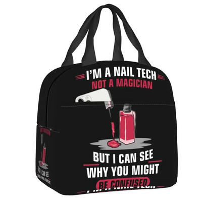 Modes nagu lakas izolēti pusdienu maisiņi darbam skolas pirkstu nagiem manikīram Tech Resuable Cooler Thermal Bento Box sievietēm