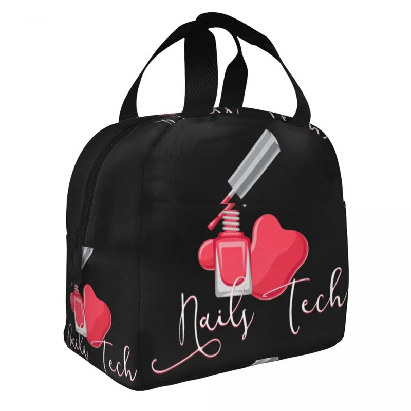 Modes nagu lakas izolēti pusdienu maisiņi darbam skolas pirkstu nagiem manikīram Tech Resuable Cooler Thermal Bento Box sievietēm