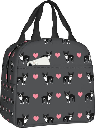 Multfilmu mopsis kucēnu pusdienu kaste meitenēm izolēta jauka pusdienu soma Skolas pusdienu somas atkārtoti lietojamas pusdienu kastes Uzkodu soma zēnu darbam