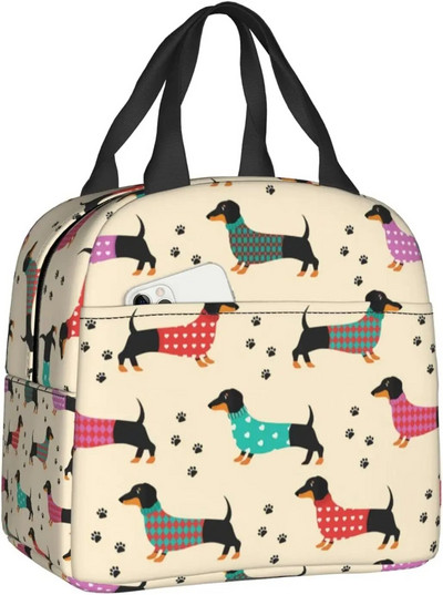 Multfilmu mopsis kucēnu pusdienu kaste meitenēm izolēta jauka pusdienu soma Skolas pusdienu somas atkārtoti lietojamas pusdienu kastes Uzkodu soma zēnu darbam