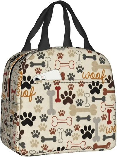 Multfilmu mopsis kucēnu pusdienu kaste meitenēm izolēta jauka pusdienu soma Skolas pusdienu somas atkārtoti lietojamas pusdienu kastes Uzkodu soma zēnu darbam