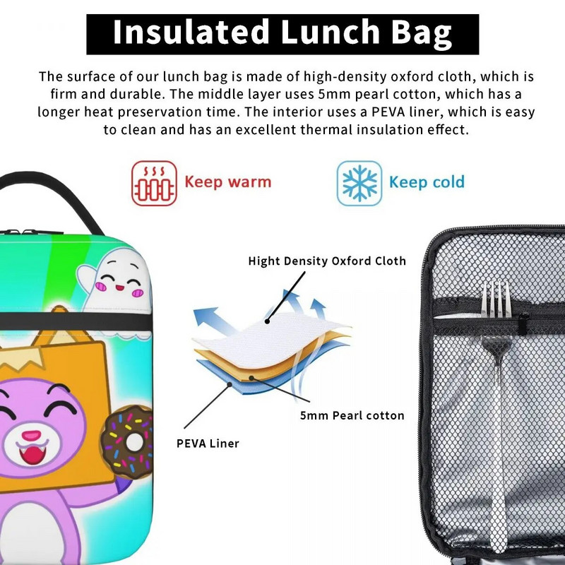 Lankybox Rocky Foxy isoleeritud lõunakotid kott lõunasöögikonteiner Armsad multifilmid sõõrikud suur kandik lõunakarp Toidukäekotid kool