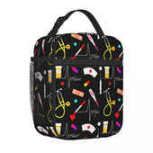 Cute Nurse Insolated τσάντα μεσημεριανού γεύματος στεγανή ιατρικές προμήθειες Δοχείο γεύματος Θερμική τσάντα Tote Lunch Box Σχολική τσάντα ταξιδιού για φαγητό