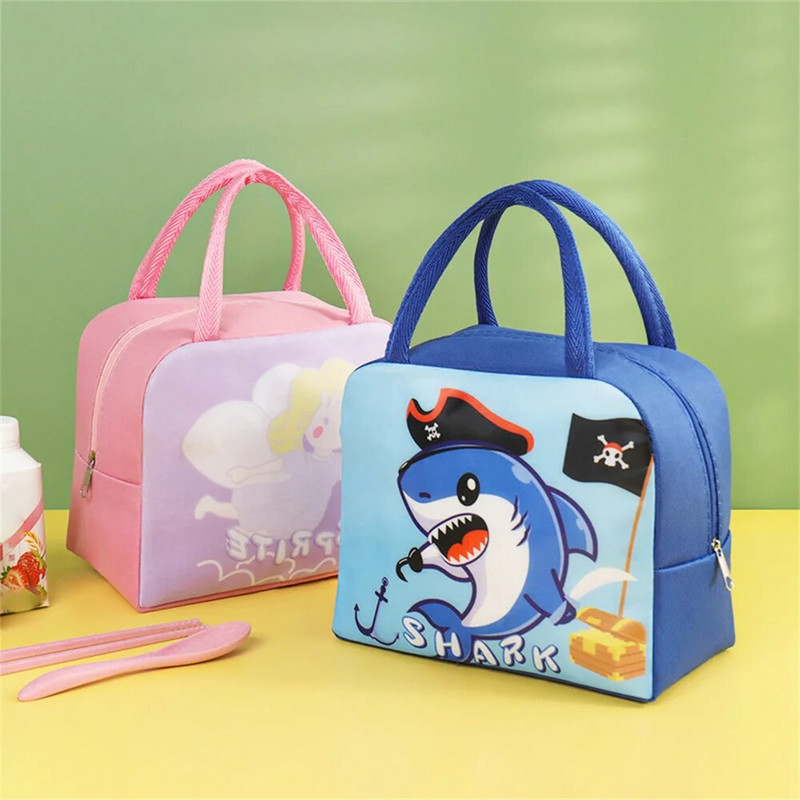 Τσάντα μεσημεριανού γεύματος Bento Bag Kids Handheld Insolated Bag Oxford Cloth Cute Cartoon Student τσάντα μεσημεριανού γεύματος