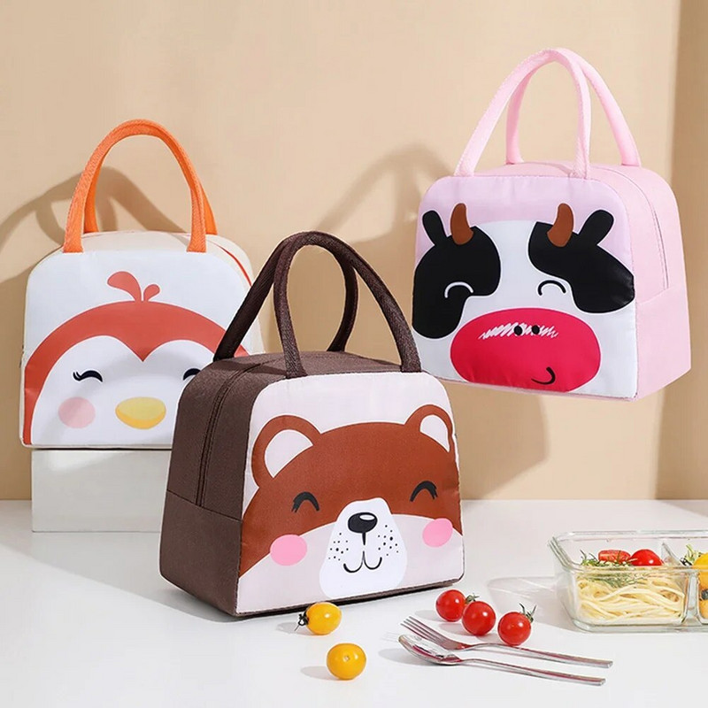 Φορητή μονωμένη θερμική τσάντα μεσημεριανού γεύματος Χαριτωμένα κινούμενα σχέδια για πικνίκ αποθήκευση τροφίμων Κουτί μεσημεριανού γεύματος Τσάντες ψυγείου για γυναίκες κορίτσι Παιδιά Παιδιά