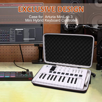 Калъф за контролер LTGEM за Arturia MiniLab 3 Mini Hybrid Keyboard Controller - твърда защитна чанта за пътуване при съхранение