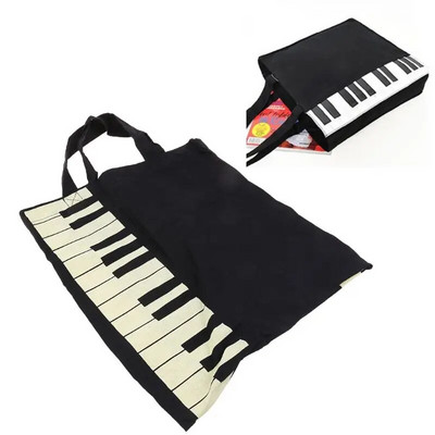 Hot Fashion Black Piano Keys Muzikinė rankinė Tote Bag Pirkinių krepšys Rankinė