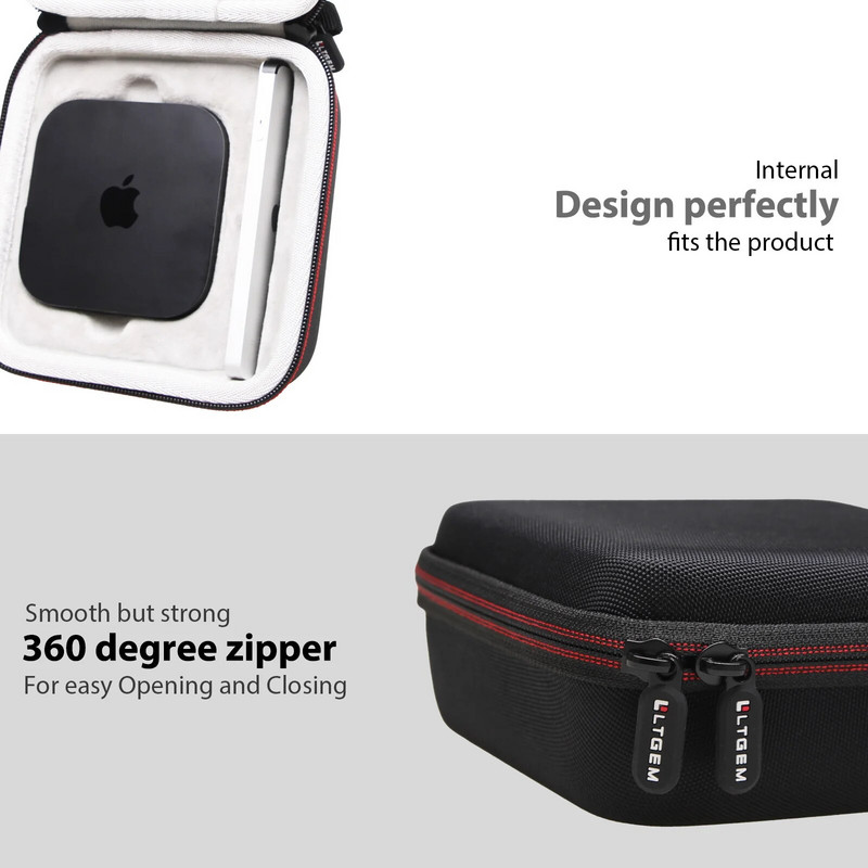 LTGEM EVA cietais futrālis 2022. gada Apple TV 4K Wi‑Fi ar 64 GB krātuvi (3. paaudze) — ceļojumi — aizsargājoša soma pārnēsāšanai