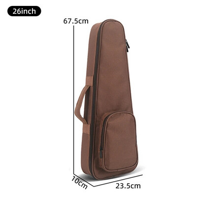 Ukulele somas futrālis ar plecu polsterējumu, 21 23 26 collu brūns pārnēsājams mīksts futrālis, koncerts mūzikas instrumentiem XM112