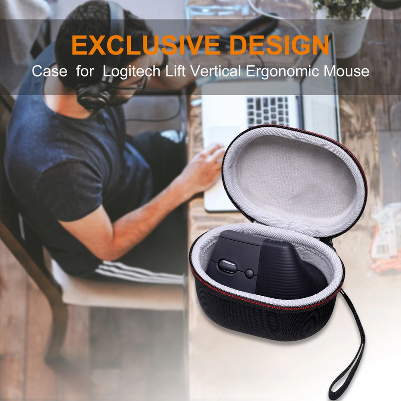 LTGEM EVA cietais futrālis Logitech Lift vertikālajai ergonomiskajai peles aizsargājošajai uzglabāšanas kastei