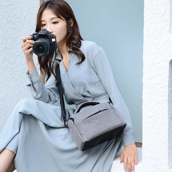 DSLR чанта за фотоапарат Модна полиестерна чанта за рамо Калъф за фотоапарат за Canon Nikon Sony торбичка за обектив Водоустойчива чанта за снимки и снимки