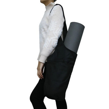 Τσάντα γιόγκα ματ Βαμβακερή καμβά μεγάλη θήκη μεταφοράς με ρυθμιζόμενο ιμάντα ώμου Αθλητική τσάντα αποθήκευσης τσέπη 5 χρωμάτων Σακίδιο πλάτης