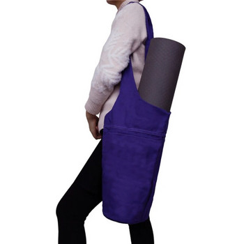 Чанта за постелка за йога Памучно платно Голяма чантичка за носене Регулируема презрамка Спортна чанта Джоб за съхранение 5 цвята Раница