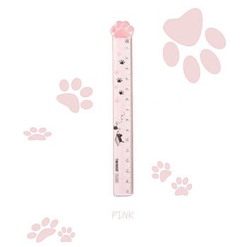 Cute Cat Paw Πλαστικά ίσια χάρακες Kawaii School Supplies Office Planner Αξεσουάρ Βραβείο μαθητή Εργαλεία σχεδίασης