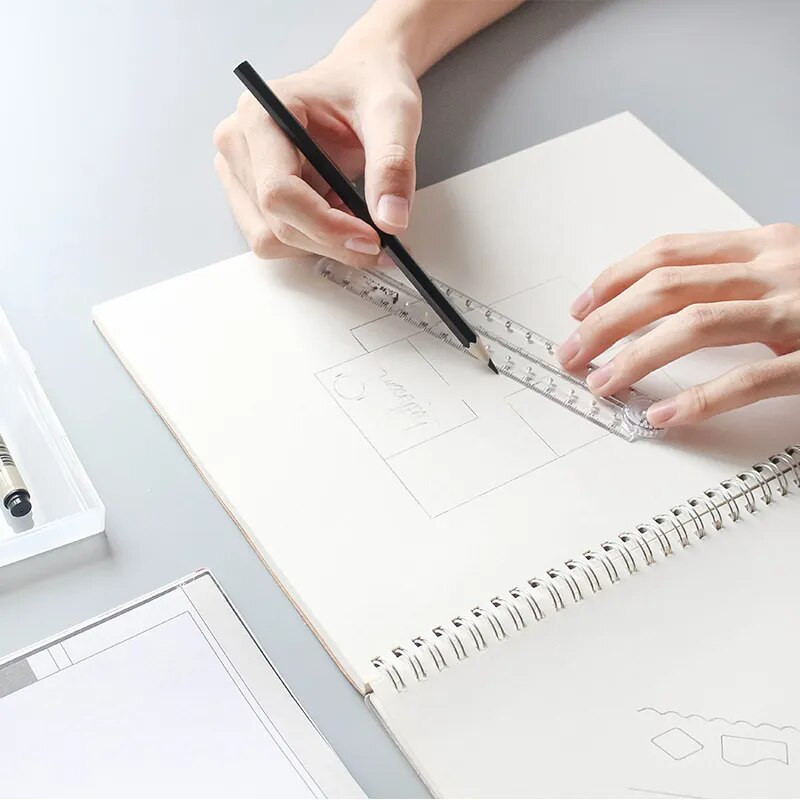 MOHAMM 1τμχ Πτυσσόμενος Ακρυλικός Χάρακας - Ιδανικός για Σχολικά και Γραφεία!