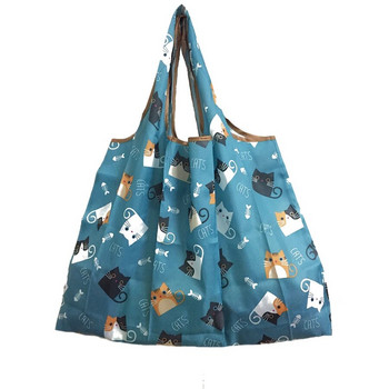 New Lady Foldable Recycle Shopping Bag Eco Reusable Shopping Tote Bag Cartoon Floral Fruit Vegetable Grocery FS11
