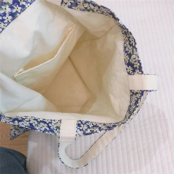 Дамска чанта през рамо Памучни чанти с голям отворен джоб за пазаруване за хранителни стоки Многократно сгъваеми дамски чанти за студентки
