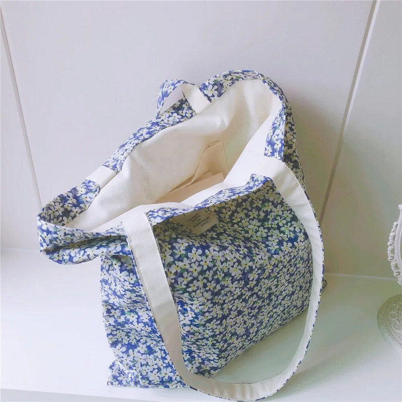 Sieviešu plecu soma, liela, atvērta kabata, kokvilnas iepirkumu somas pārtikas precēm Atkārtoti lietojamas salokāmas sieviešu kārtas studentu grāmatas rokassomas