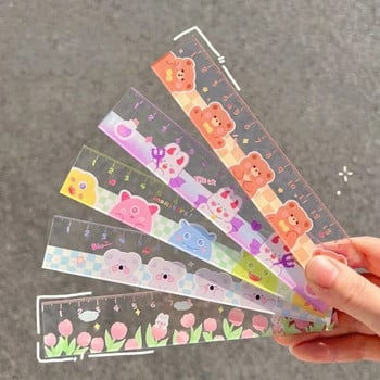 Cute Kawaii Study Time Cartoon Ruler Мултифункционални Направи си сам Линийки за рисуване за деца Ученици Офис Училищни канцеларски материали