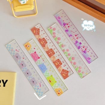 Cute Kawaii Study Time Cartoon Ruler Мултифункционални Направи си сам Линийки за рисуване за деца Ученици Офис Училищни канцеларски материали