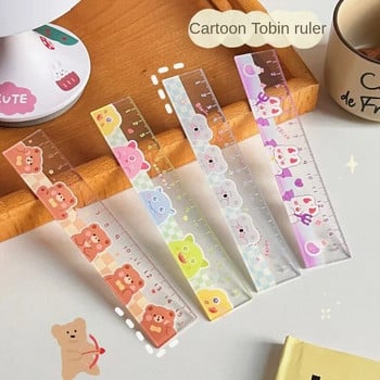 Cute Kawaii Study Time Cartoon Ruler Мултифункционални Направи си сам Линийки за рисуване за деца Ученици Офис Училищни канцеларски материали