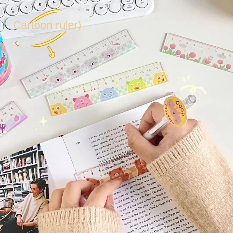 Armsad Kawaii õppeaja multifunktsionaalsed joonistusjoonlauad lastele õpilastele Kontorikooli kirjatarbed