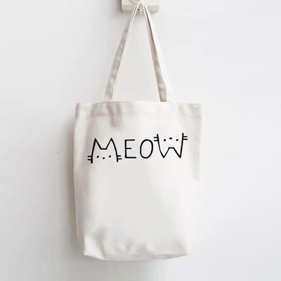 Επιστολή εκτύπωσης Shopper Handbags Καμβάς ώμου Casual κορίτσια για ψώνια Γυναίκες Κομψή τάση Χαριτωμένη τσάντα