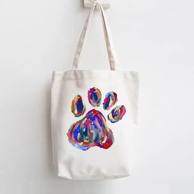 Επιστολή εκτύπωσης Shopper Handbags Καμβάς ώμου Casual κορίτσια για ψώνια Γυναίκες Κομψή τάση Χαριτωμένη τσάντα