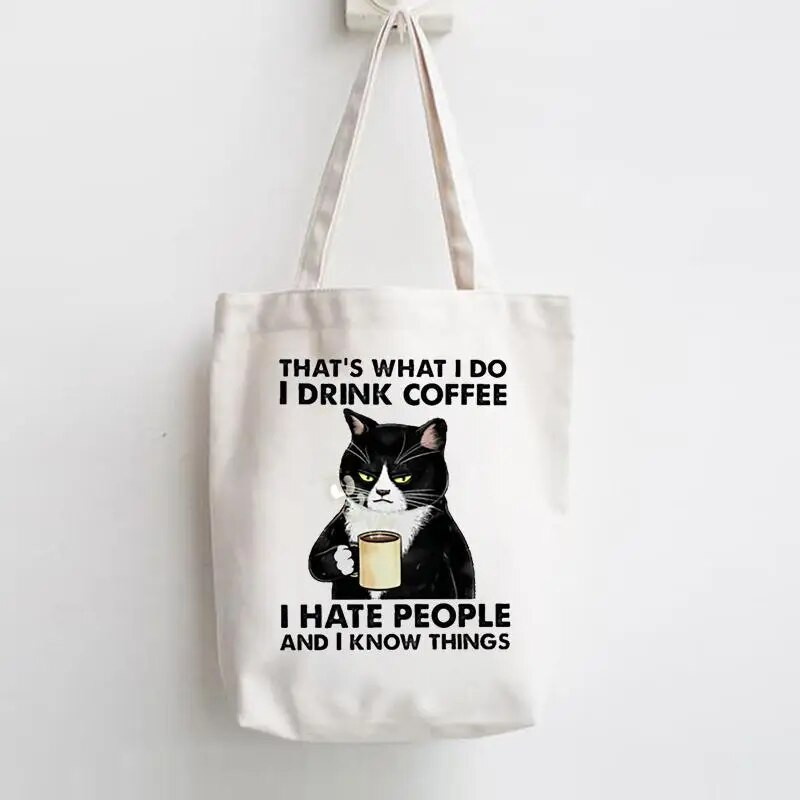 Επιστολή εκτύπωσης Shopper Handbags Καμβάς ώμου Casual κορίτσια για ψώνια Γυναίκες Κομψή τάση Χαριτωμένη τσάντα