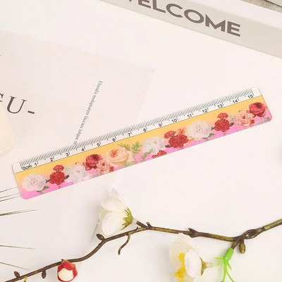 Jauki akrila taisni lineāli Kawaii skolas biroja piederumu plānotājs piederumi studentu balvas zīmēšanas rīki