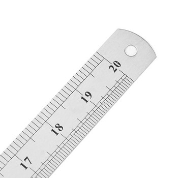 Права линийка от неръждаема стомана Двустранна метална скала Права линийка Измерване на канцеларски принадлежности Аксесоар за чертане Ръчен инструмент