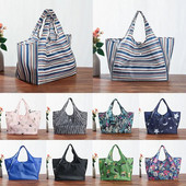 Oksfordas lielas ietilpības ūdensnecaurlaidīgs saliekams iepirkumu maisiņš Videi draudzīgs japāņu stila ūdensizturīgs poliesters ceļojumu pārtikas preču somām