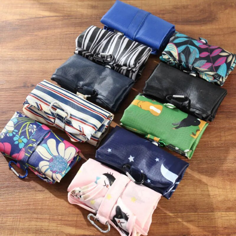 Oksfordas lielas ietilpības ūdensnecaurlaidīgs saliekams iepirkumu maisiņš Videi draudzīgs japāņu stila ūdensizturīgs poliesters ceļojumu pārtikas preču somām