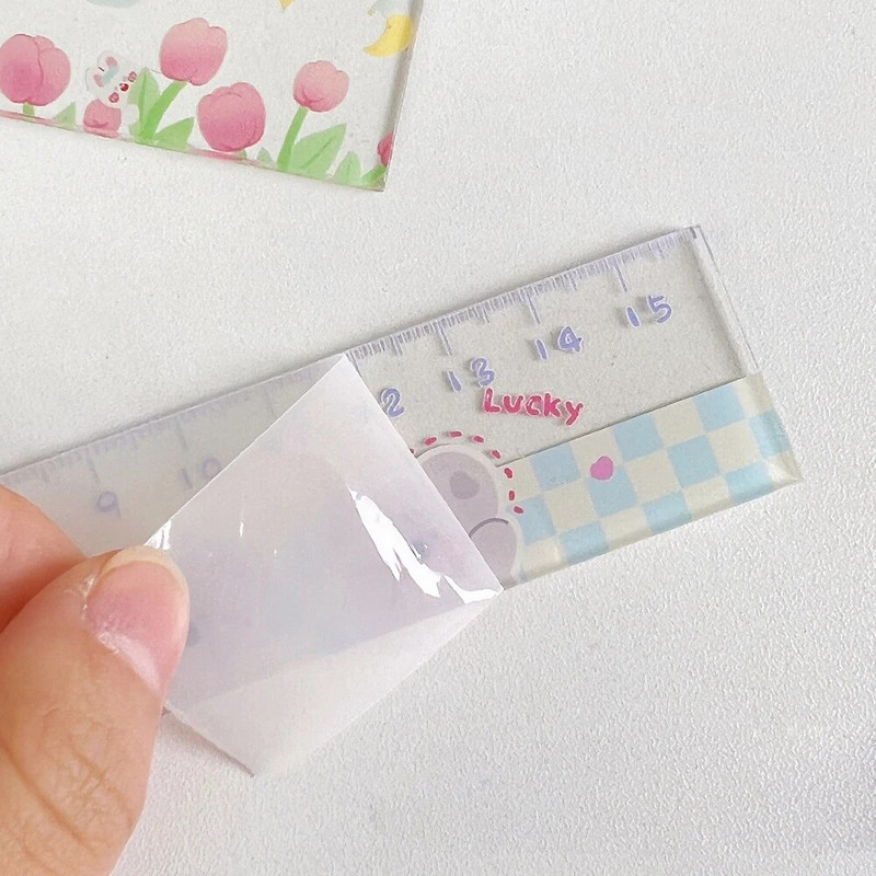 KDD jauki Kawaii mācību laika karikatūras lineāls daudzfunkcionāls zīmēšanas lineāls bērniem studentiem biroja skolas kancelejas preces