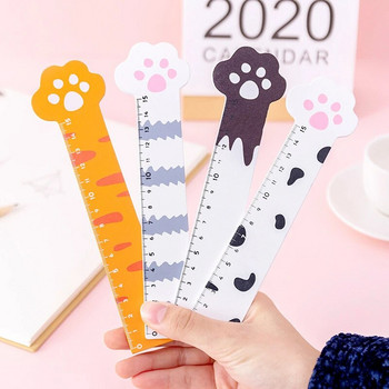 Oeny 1 τμχ Cute Kitty Cat Paw Ξύλινος ίσιος χάρακας Kawaii Stationery Αστείο δώρο σχεδίασης Κορεατικό σχολείο γραφείου Σχέδιο μέτρησης