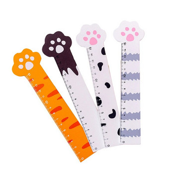 Oeny 1 τμχ Cute Kitty Cat Paw Ξύλινος ίσιος χάρακας Kawaii Stationery Αστείο δώρο σχεδίασης Κορεατικό σχολείο γραφείου Σχέδιο μέτρησης