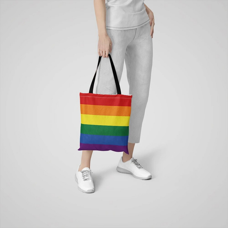 LGBT karoga pircēju soma Moderna, videi draudzīga palielināta audekla soma ar rāvējslēdzējiem College Book Pad radoša dāvanu plecu soma