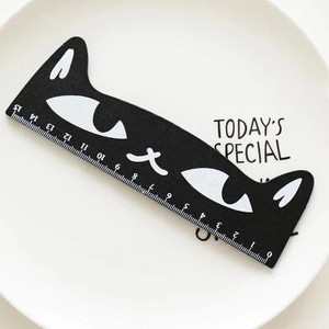 Riglă din lemn de pisică drăguță de 15 cm de culoare proaspătă, instrument de măsurare a riglă dreaptă, articole de papetărie pentru cadou promoțional