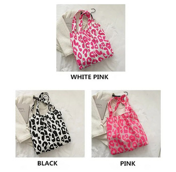 Τσάντα ώμου Leopard Μεγάλη μαλακή τσάντα τσάντα Casual Shopping Beach Travel Canvas bag