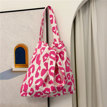 Леопардова чанта за през рамо Голяма мека чанта за ежедневни покупки Плажна чанта за пътуване