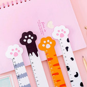 15 cm Kawaii desene animate creative gheare de pisică riglă din lemn de măsurare riglă dreaptă instrument cadou promoțional papetărie rechizite școlare