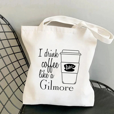 Ostukorv Gilmore Girl Hollow Sügisfestival Prinditud kandekott naistele Harajuku ostukott Õlakott Lõuendikott